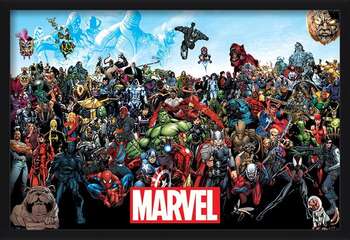Ingelijste poster Marvel - Universe